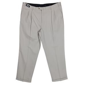 Savane Dress Pants Straw Size 44W x 32L Pleated Front Comfort Plus Waistband